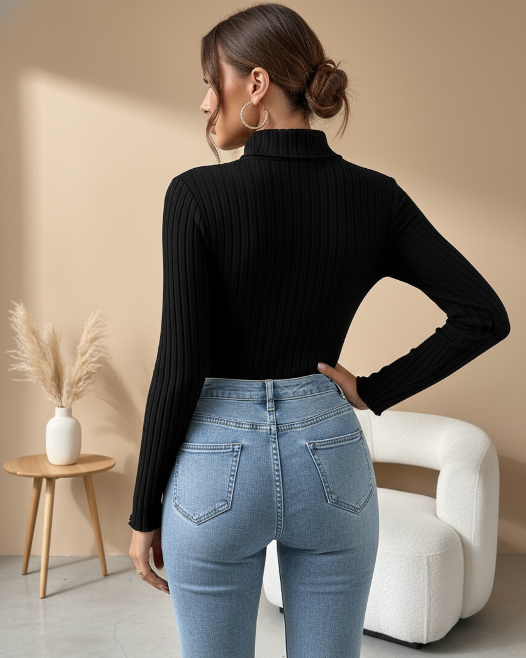 Body Ceñido Manga Larga con Cuello Alto®