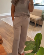 Conjunto de Camisa de punto en Crochet y Pantalón para Mujer