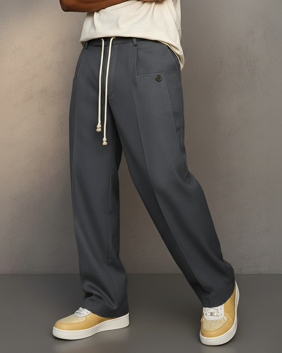 Pantalones elegantes para hombre con estilo sastrería con cordón®