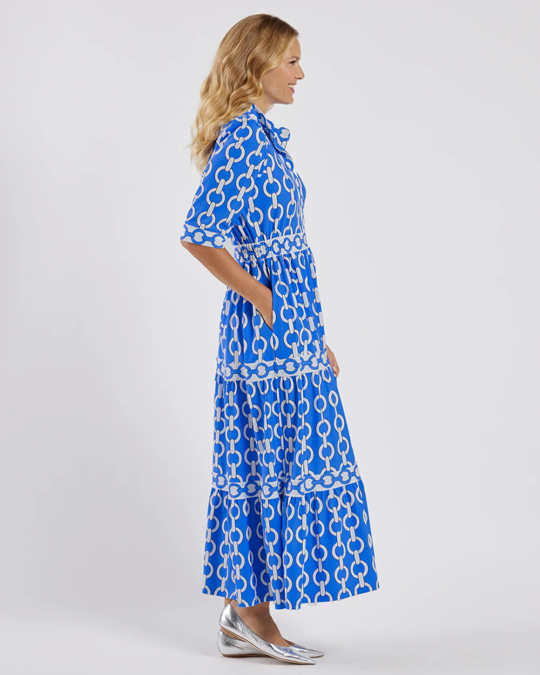 Vestido largo con mangas cortas y estampado de cadenas®