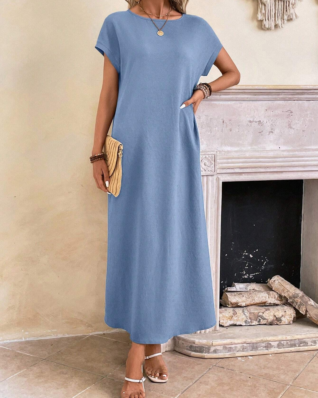 Vestido largo de mujer, ancho y sin arrugas®