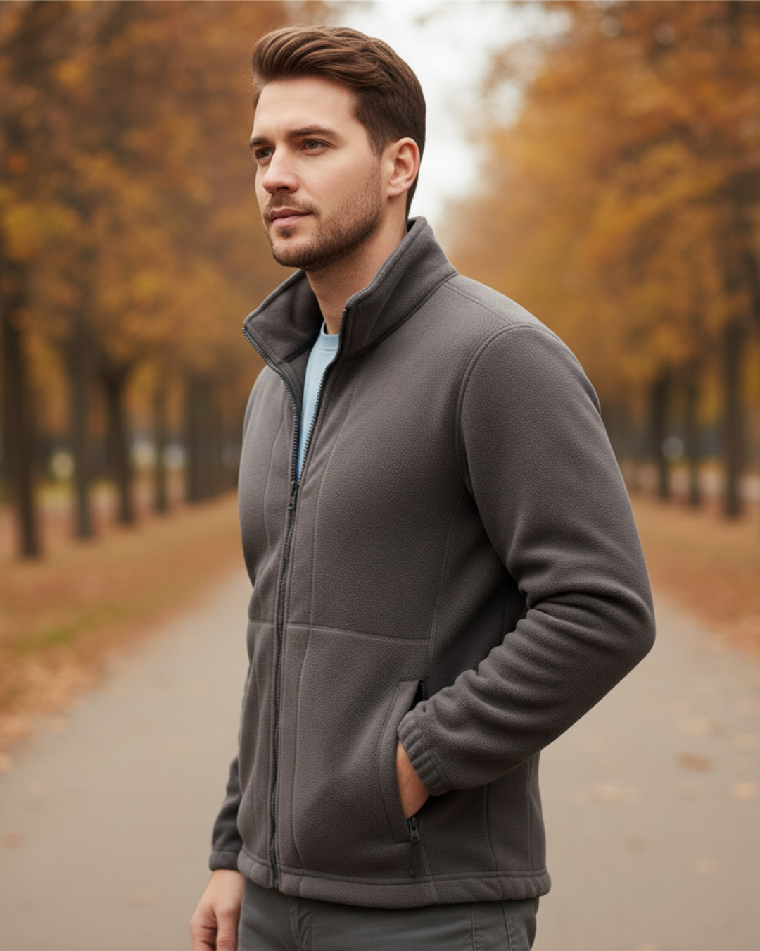 Chaqueta Polar Gruesa con Cuello Alto para Unisex