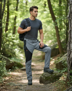 Pantalones de senderismo duraderos e impermeables para hombre con forro polar y cinturilla elástica