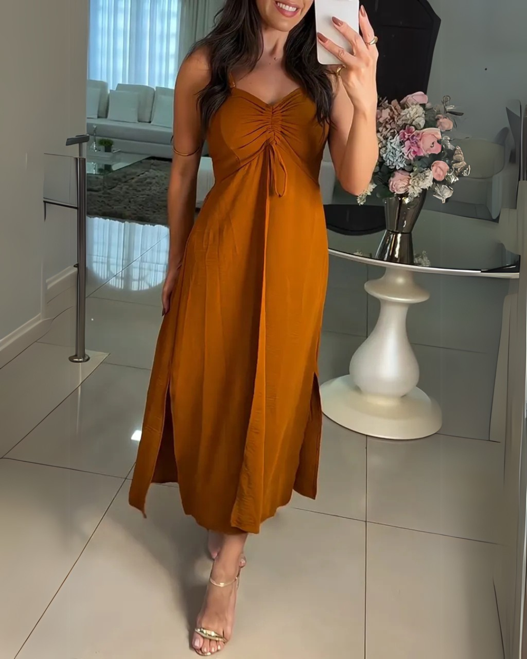 Conjunto Casual de Tirantes con Shorts y Falda de Corte Fluido