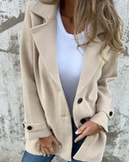 Chaqueta elegante informal de otoño con cuello entallado