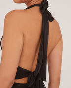 Minivestido Negro con Escote Pronunciado para Mujer