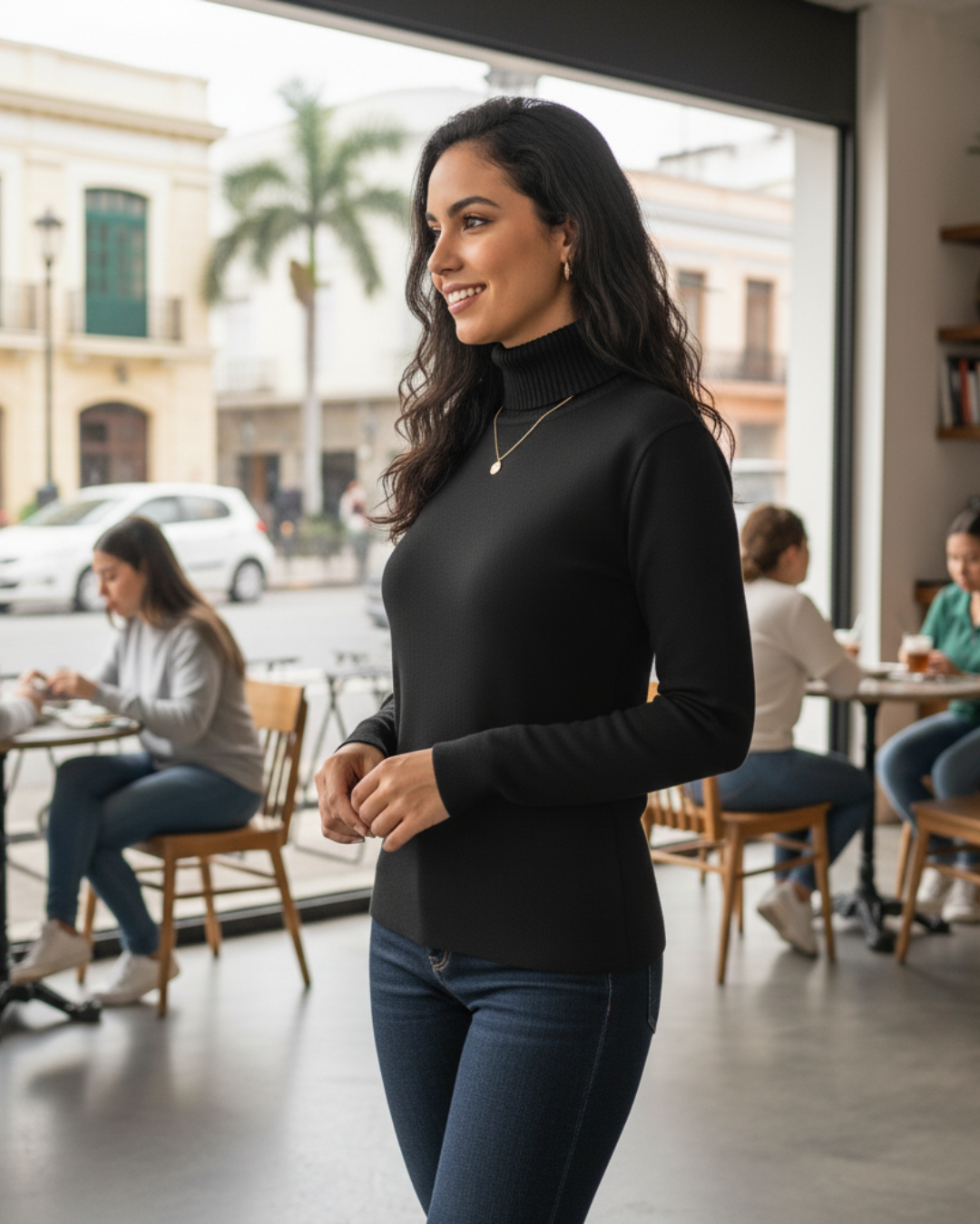 Jersey de Invierno de Punto Grueso con Forro Polar para mujer