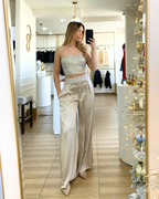 Conjunto de 2 piezas Top y Pantalón Palazzo con Lentejuelas