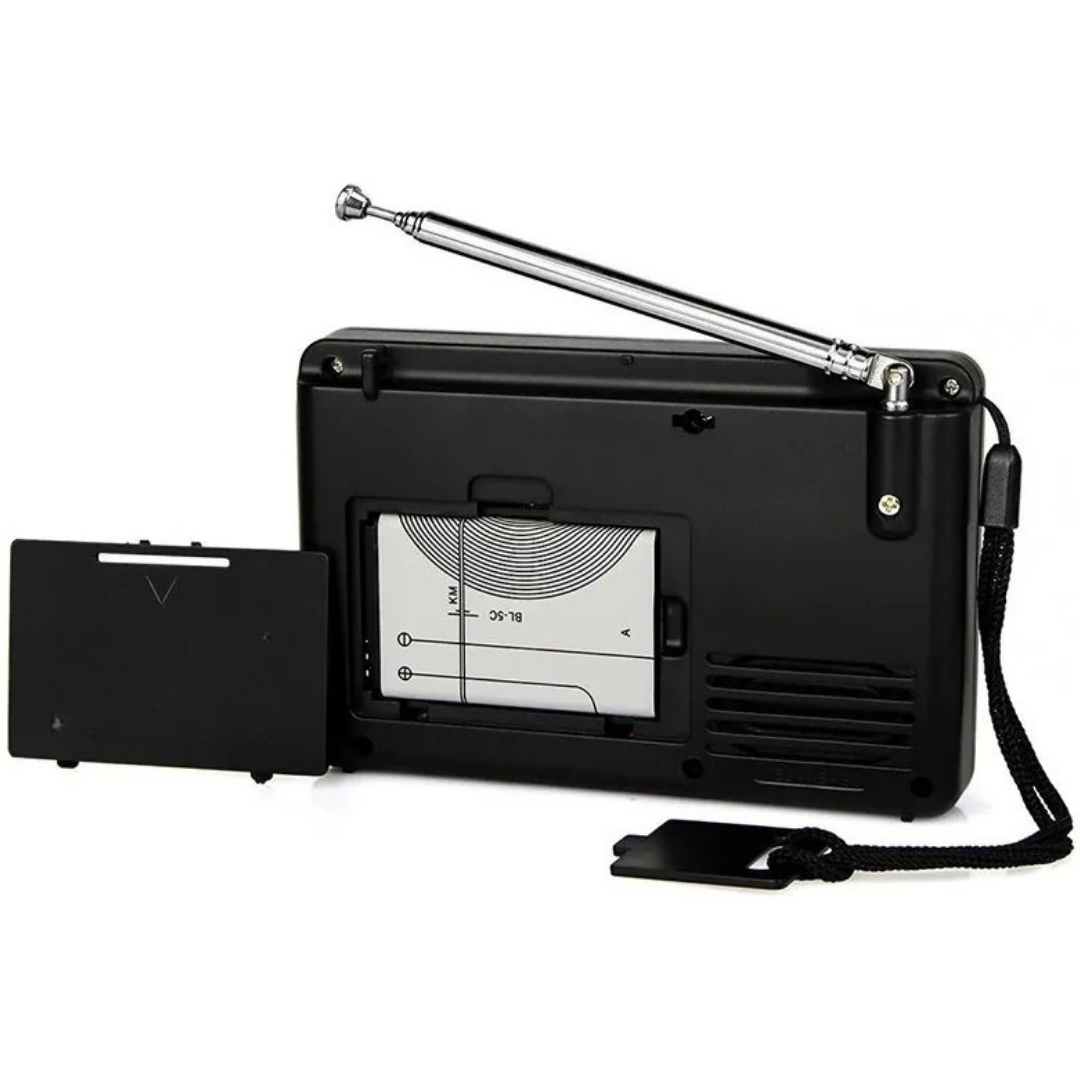 Radio Portátil AM/FM Recargable con Grabación, MP3 y Pantalla LCD