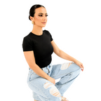 Jeans de Mujer Tiro Alto Corte Recto y Toque Retro