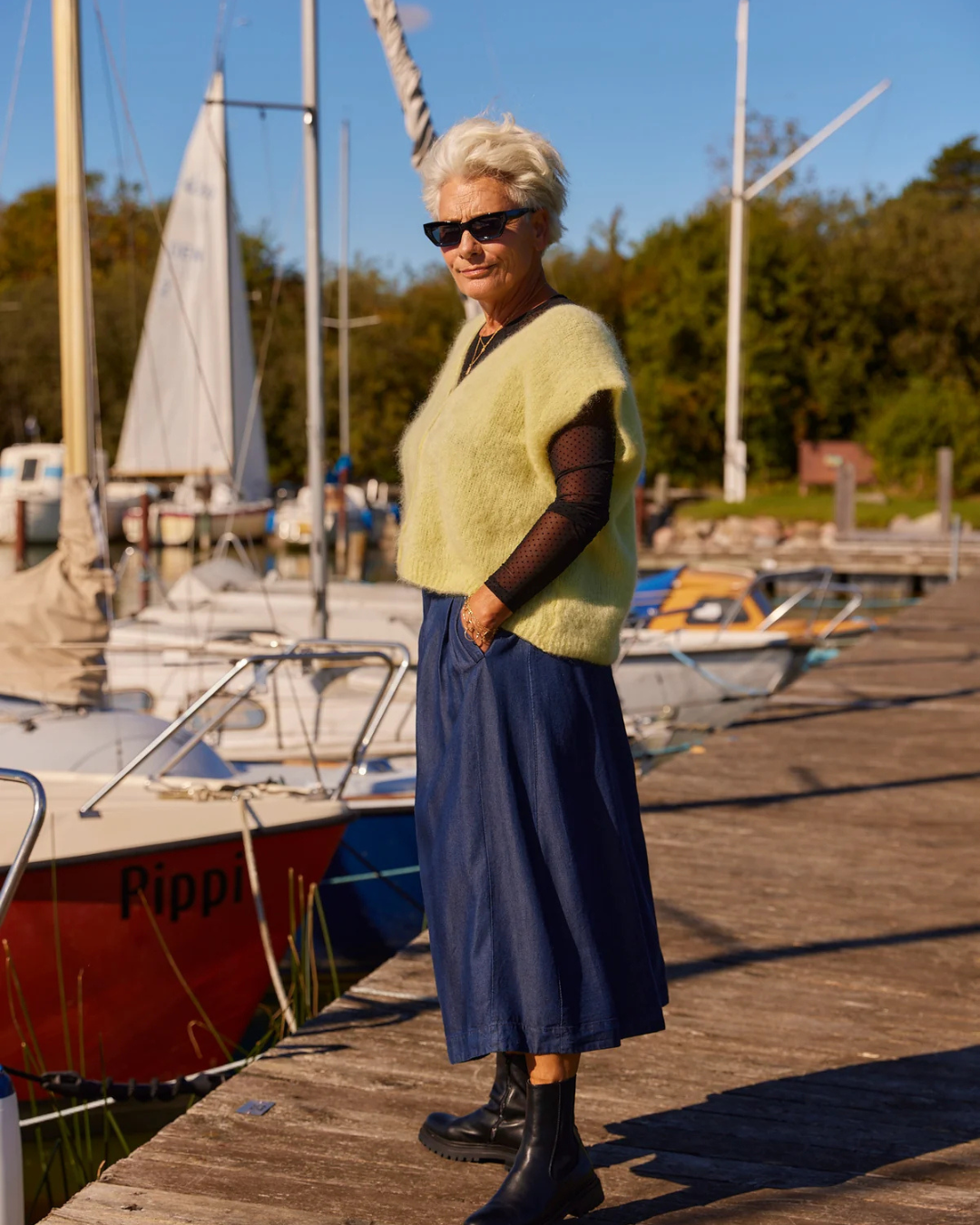Falda Plizada de Mezclilla