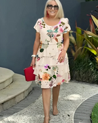Vestido corto con estampado floral para mujer