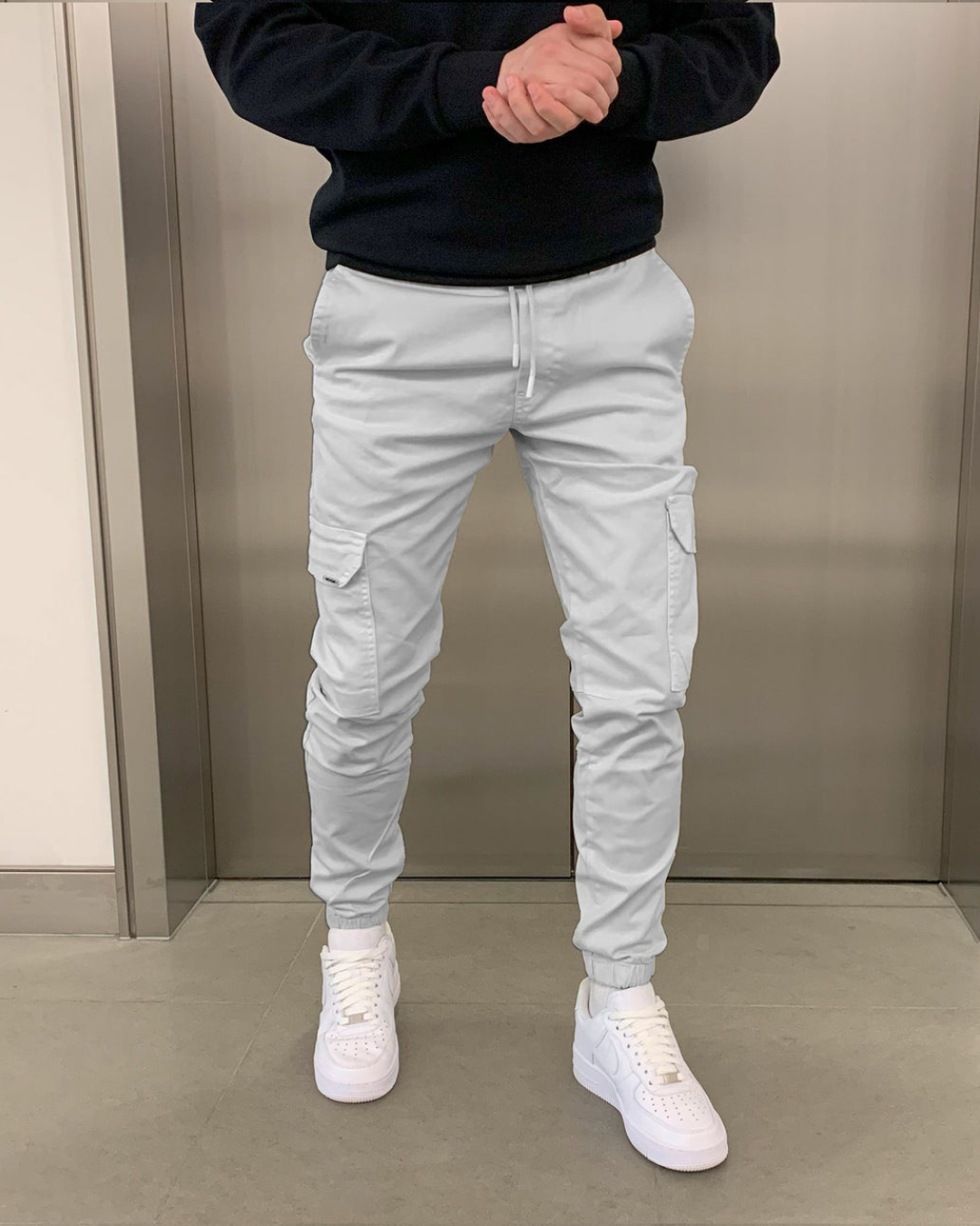 Jogger Cargo de algodón elástico para hombre