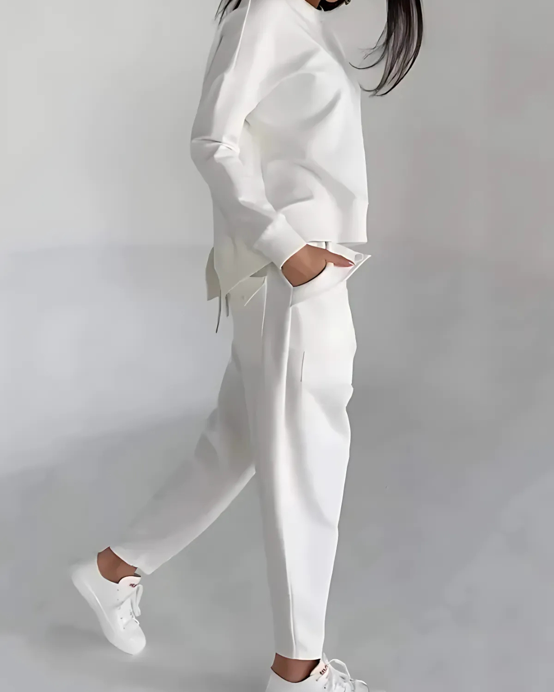 Conjunto Casual de Dos Piezas con Cuello Redondo y Manga Larga®