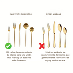 Set cubiertos con acabado de titanium mate super resistentes