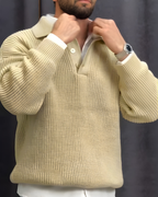 Jersey de punto con cuello polo para hombre