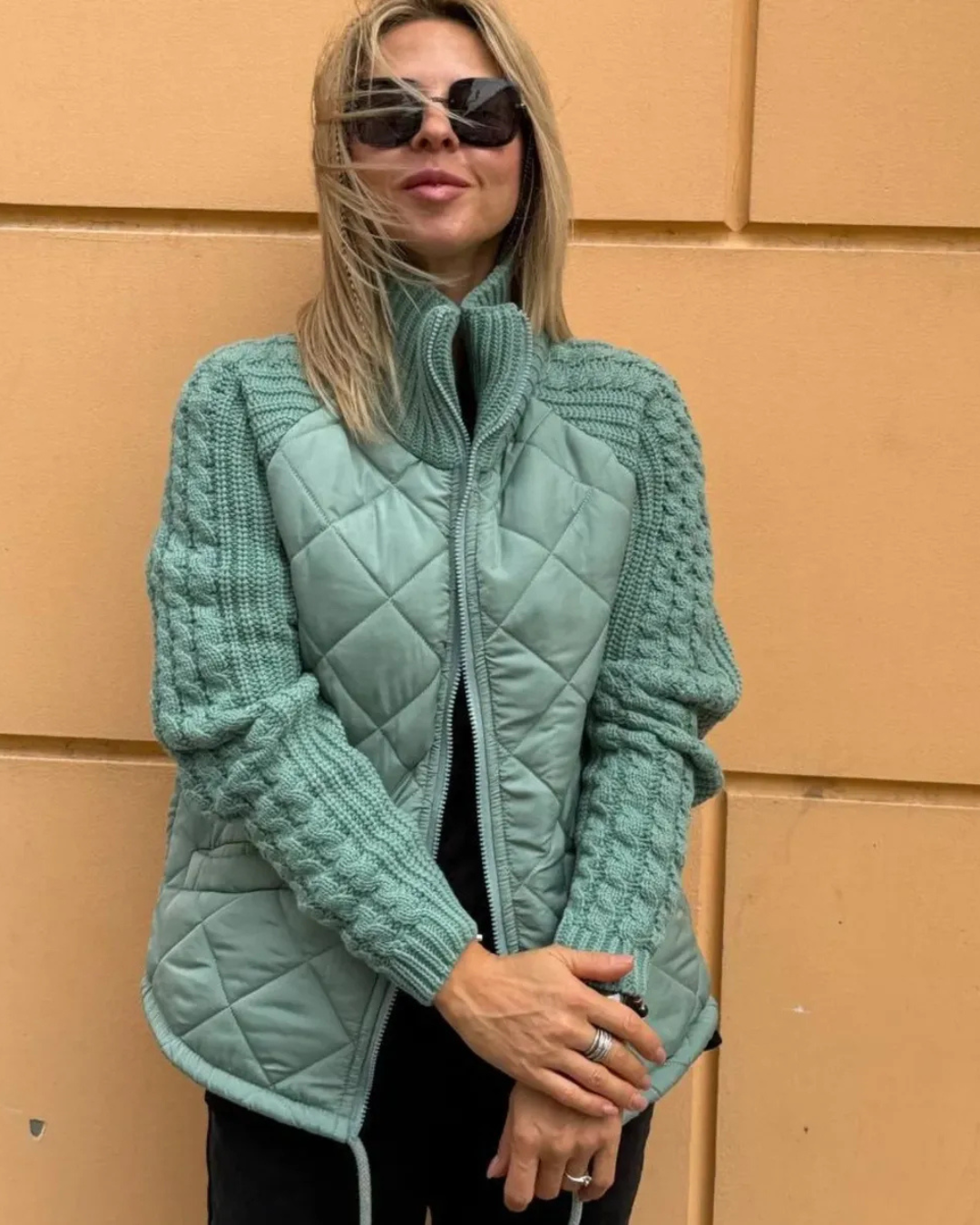 Chaqueta casual de manga larga con cremallera para mujer