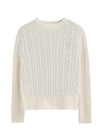 Jersey de Punto Trenzado en Mezcla de Lana para mujer