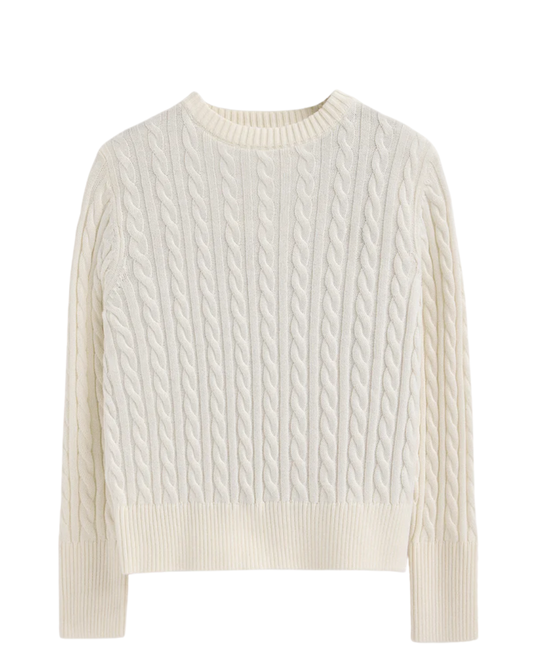 Jersey de Punto Trenzado en Mezcla de Lana para mujer