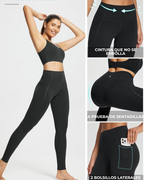 Leggins Levanta Gluteos con Cintura Alta y Bolsillos Laterales