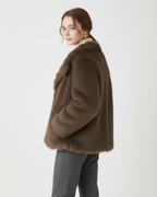 Abrigo de pelo sintético elegante para mujer