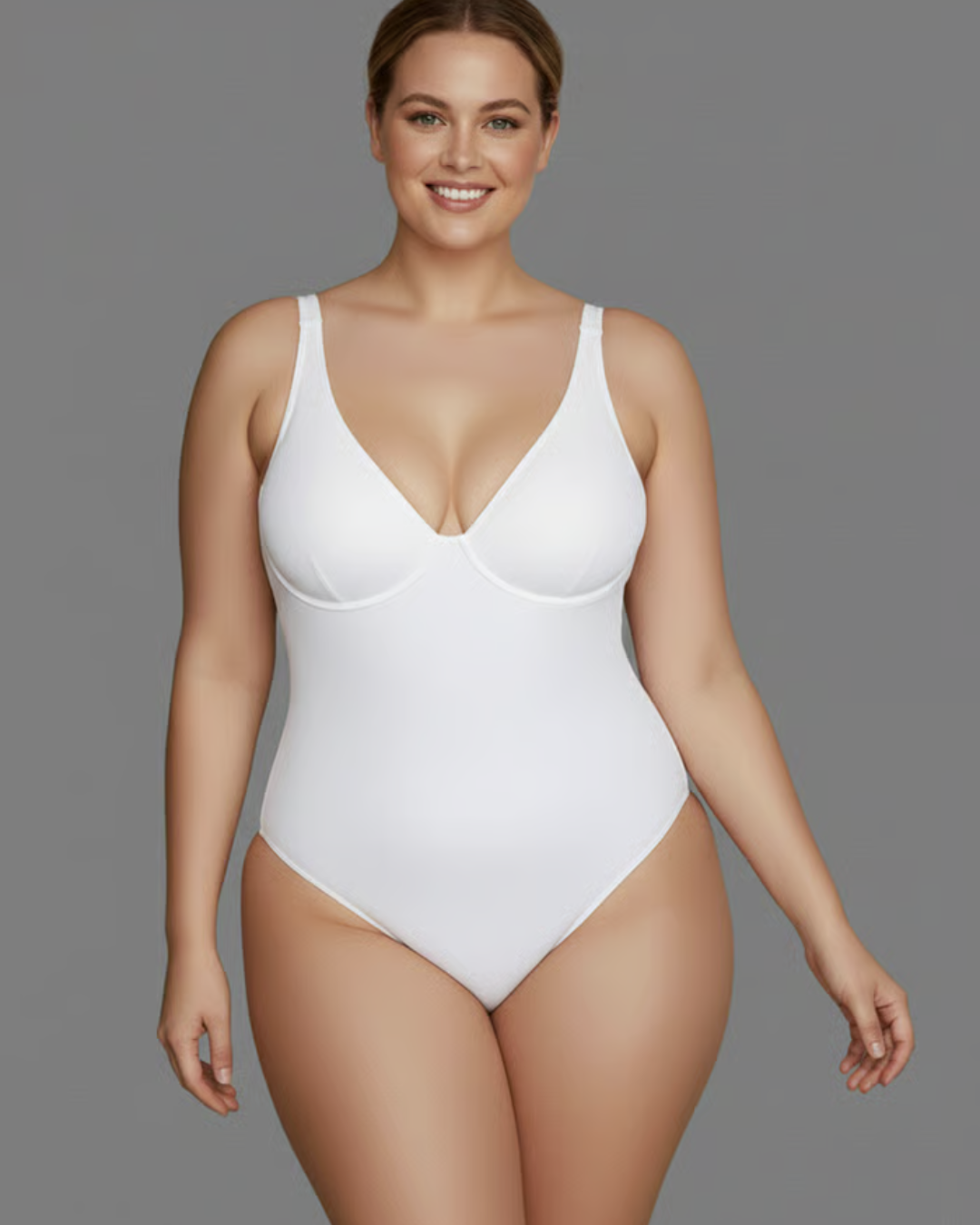 Body reductor con escote en V y Soporte integrado para Mujer®