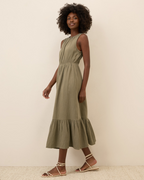 Vestido sin Mangas para Mujer en Lino con Volantes Ligero®