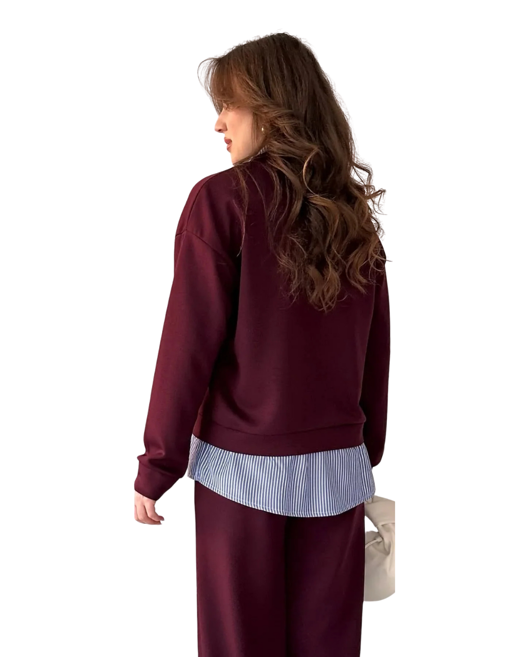 Conjunto Elegante con Efecto Doble Capa y Pantalón Recto®