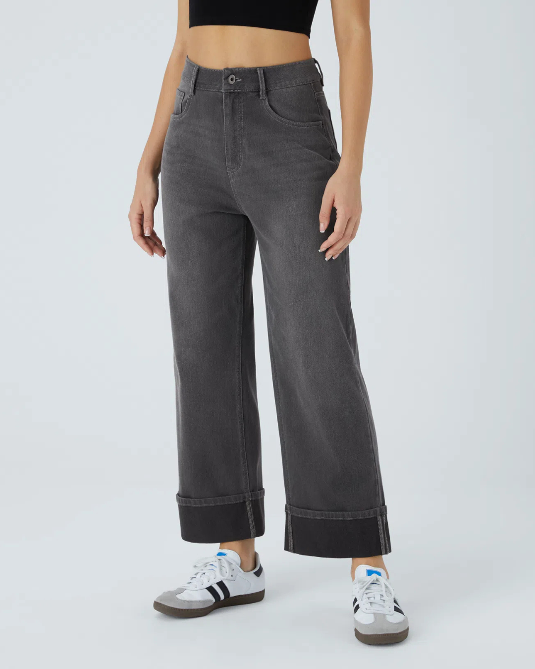 Pantalón con Cintura Alta y Botas Anchas®