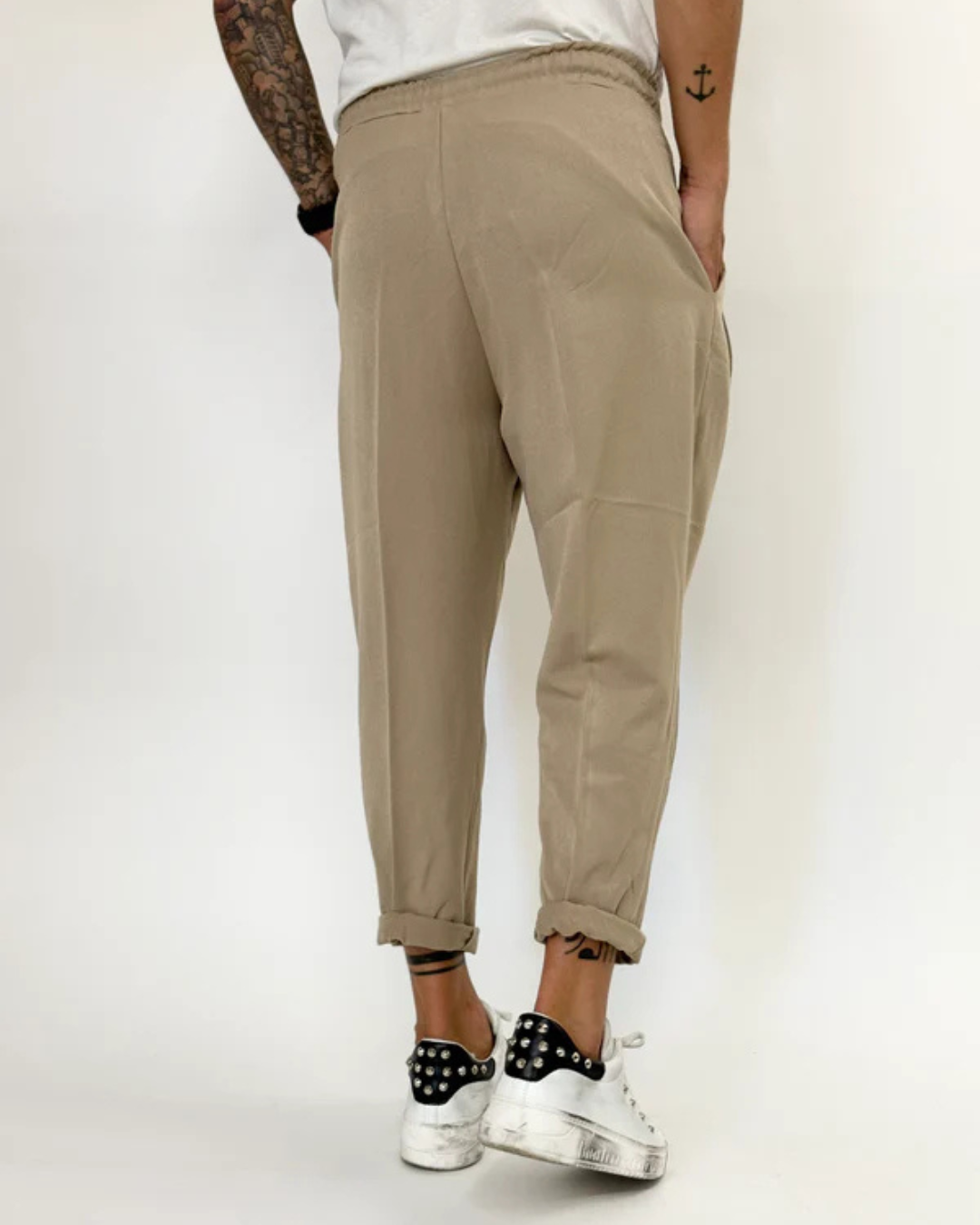 Pantalón casual con bolsillos y cintura de cordón ajustable para Hombre