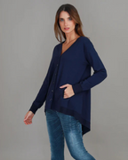 Cárdigan asimétrico de manga larga para mujer