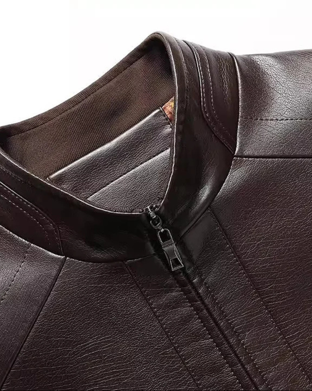 Chaqueta clásica de cuero para hombre