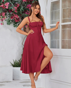 Vestido Elegante con Corset y Tiras Anchas  Estilo Sofisticado y Femenino