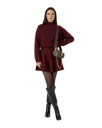 Vestido Mini de Punto de Manga Larga y Cuello Redondo para mujer®