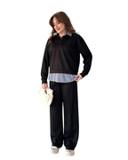 Conjunto Elegante con Efecto Doble Capa y Pantalón Recto®