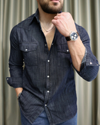 Camisa  Elegante para Hombre con Manga Larga y Botones Distintivos