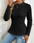 Jersey de punto grueso con cuello redondo para mujer®