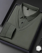 Camisa de Dos Piezas con Cuello Falso a Rayas para Hombres®