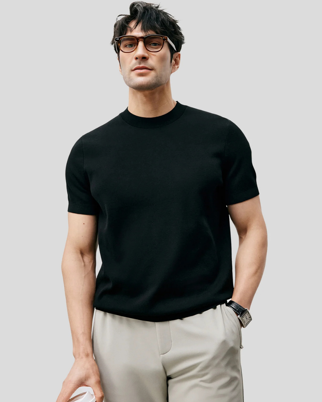 Polo de Manga Corta con tejido Elástico para Hombre