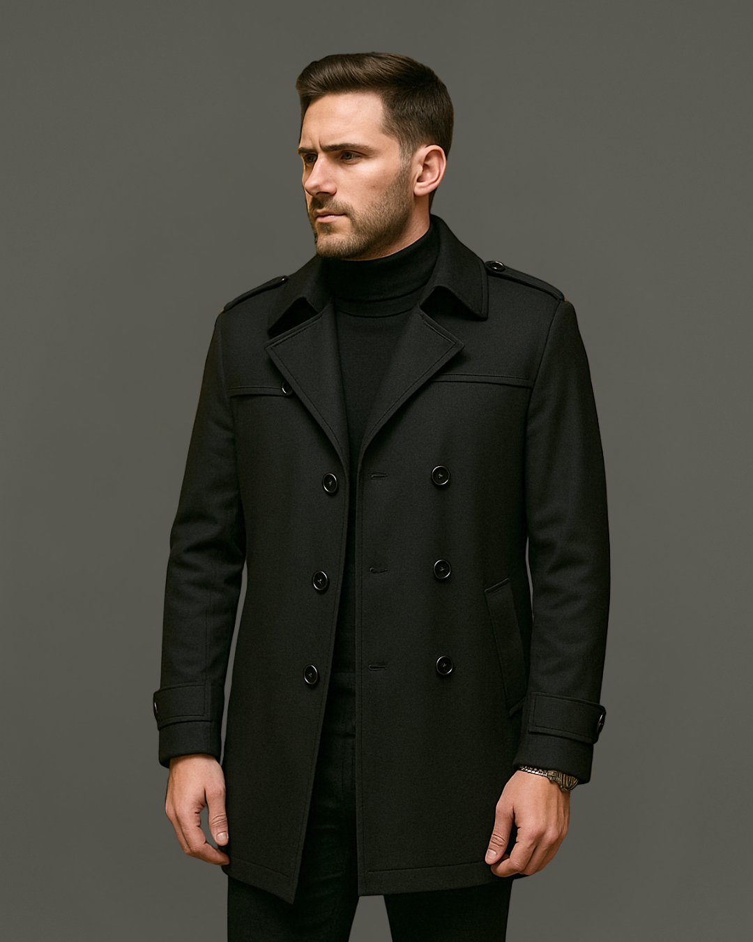 Chaqueta Clásica de Longitud Media con Forro Desmontable para Hombre