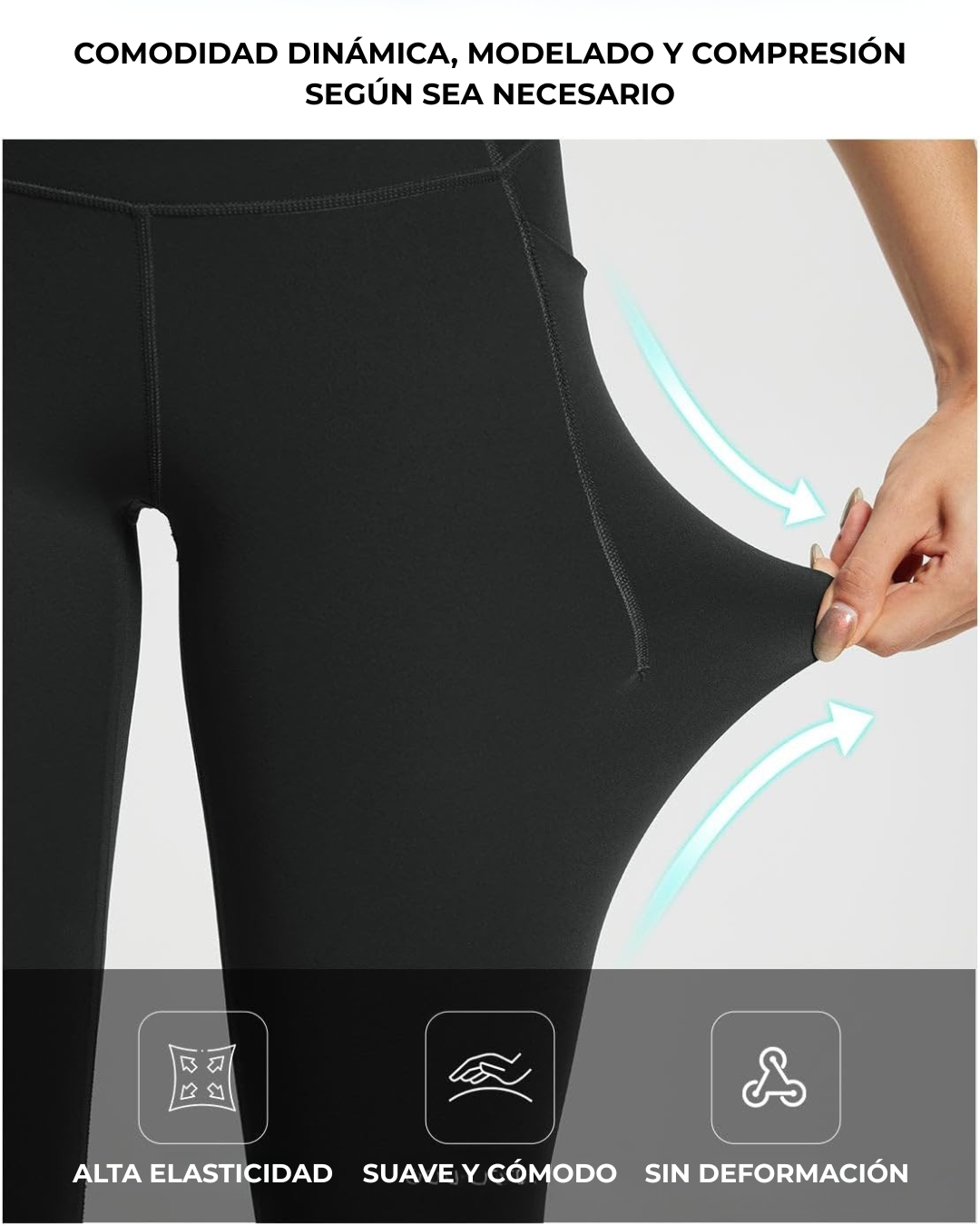 Leggins Levanta Gluteos con Cintura Alta y Bolsillos Laterales