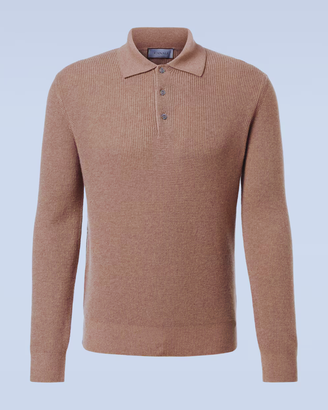 Polo de mangas largas en punto para hombre