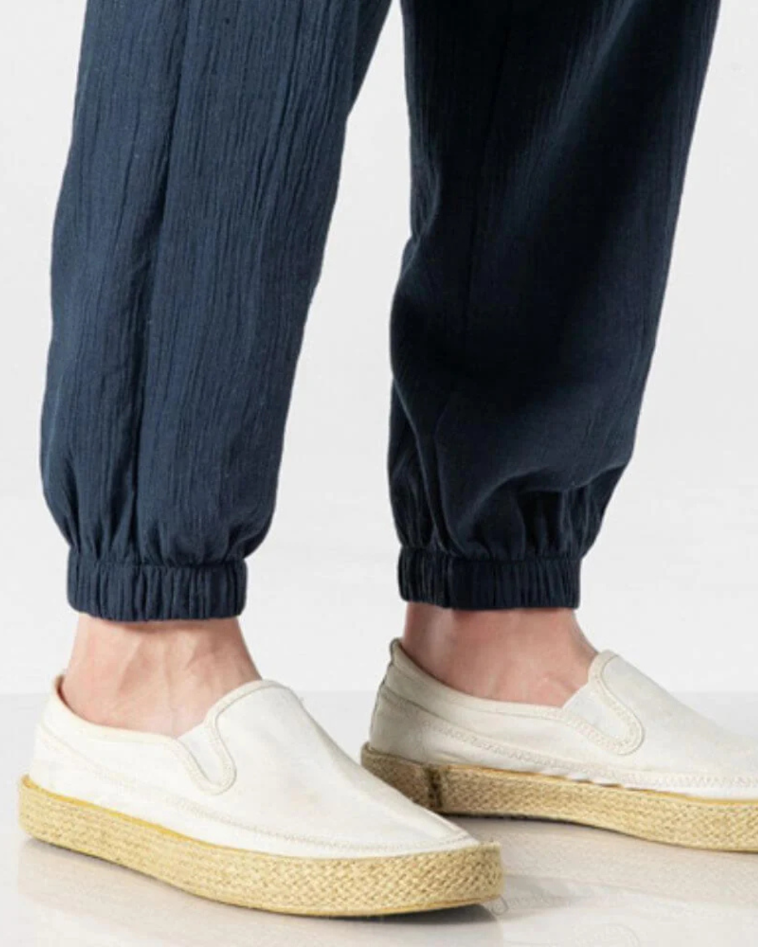 Pantalón de Lino con Cintura Elástica Estilo Cómodo y Versátil
