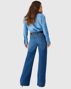 Pantalón de Cintura Alta y Corte Ancho con Control del Vientre®