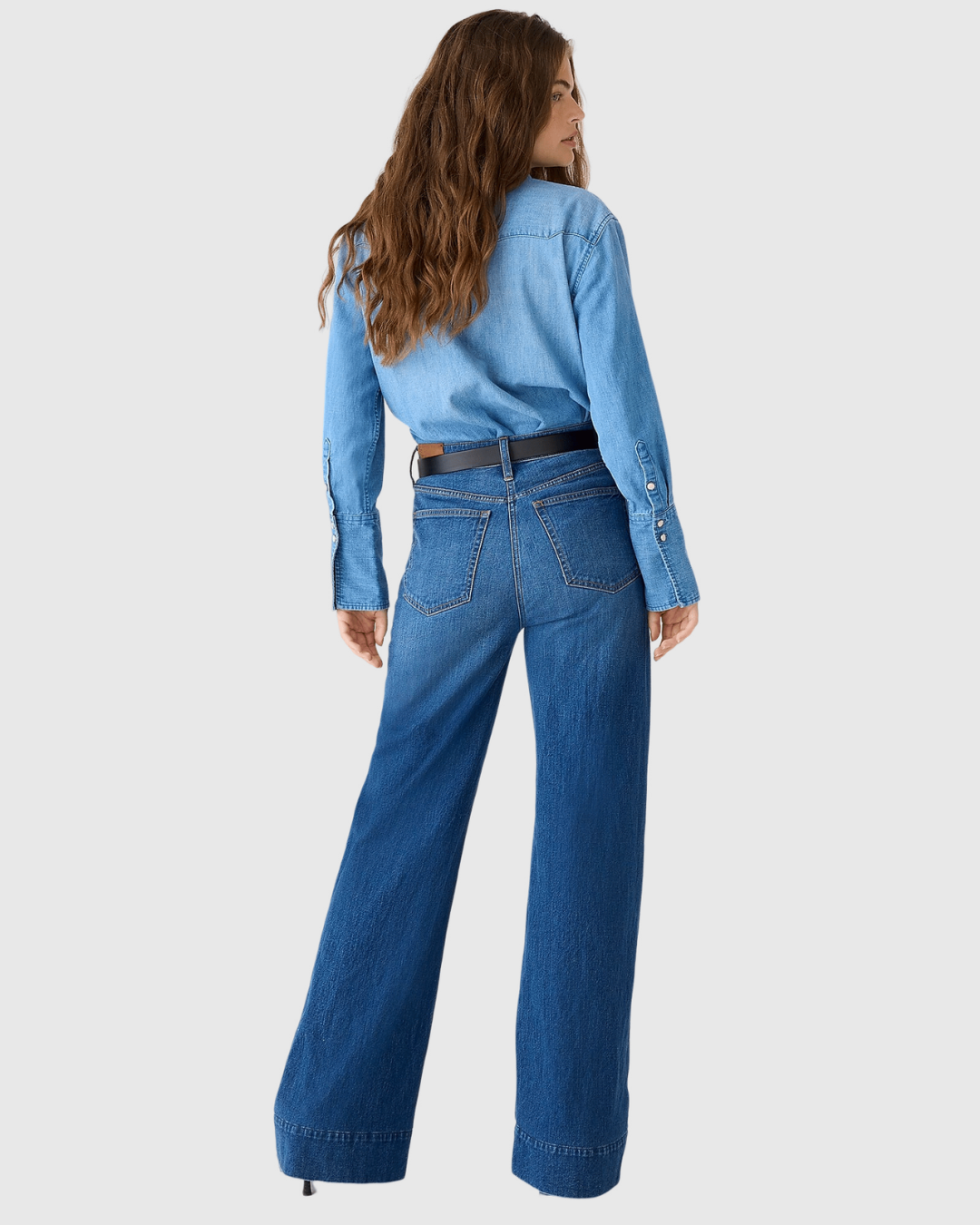 Pantalón de Cintura Alta y Corte Ancho con Control del Vientre®