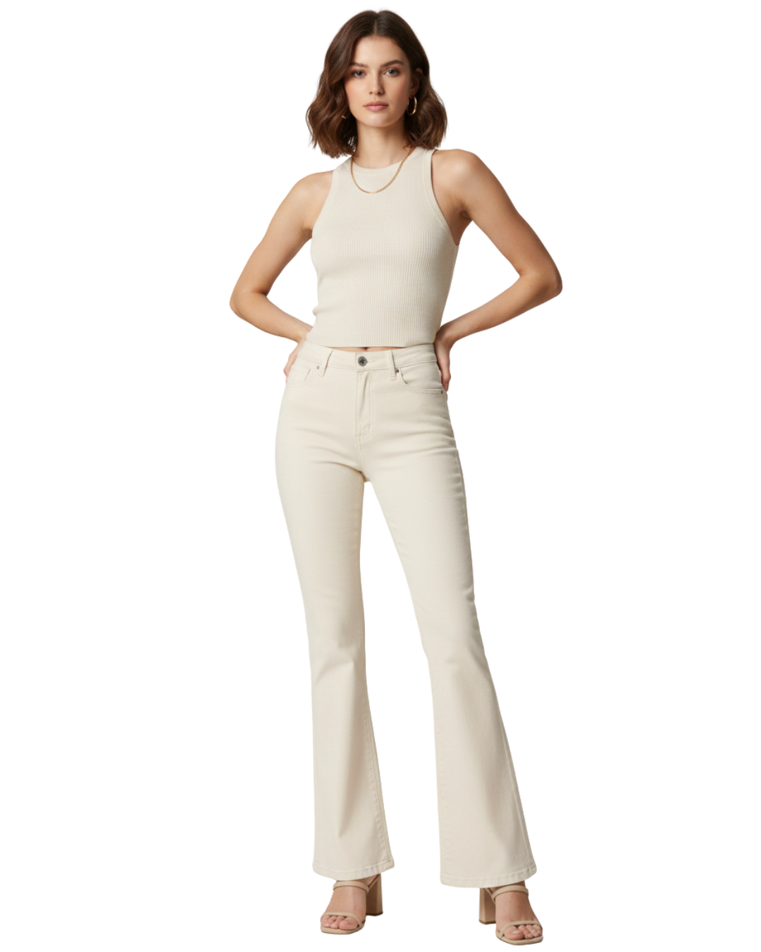 Pantalón faja de corte acampanado para mujer®