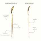 Set cubiertos con acabado de titanium mate super resistentes