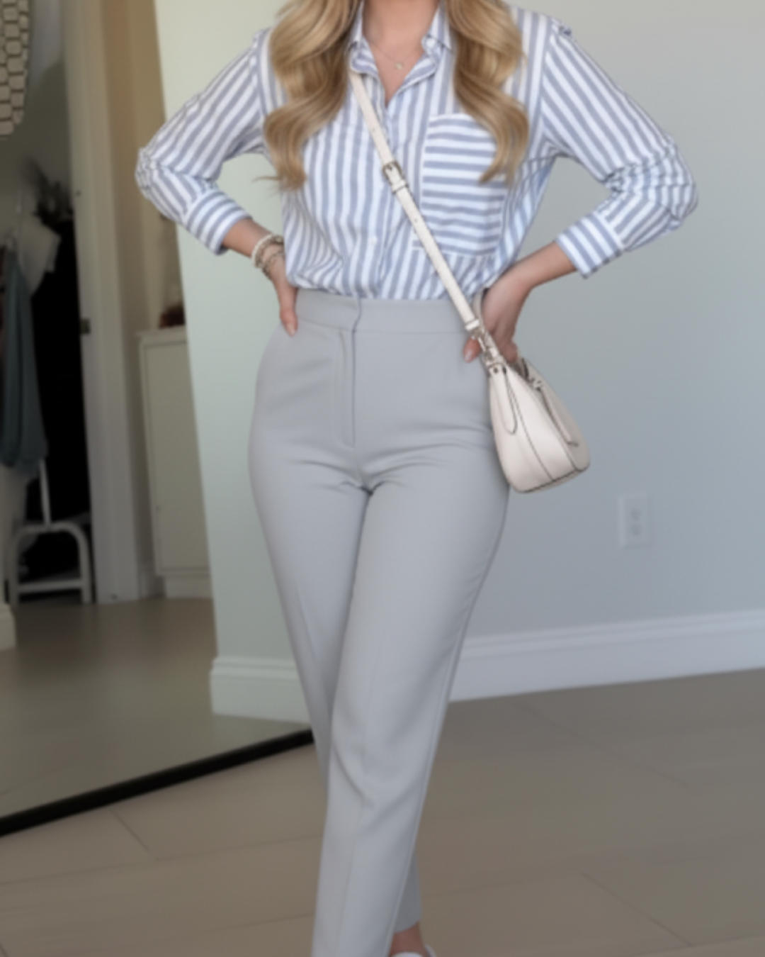 Pantalón de vestir de tiro alto para todas las tallas