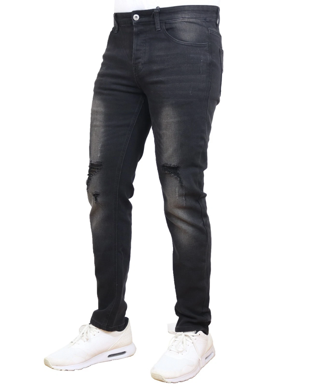 Jeans Elásticos con Diseño Rasgado de Ajuste Moderno Para Hombre®