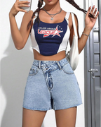 Short asimétricos con cintura alta